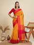 Orange Pure Soft Bengalori Temple Border Row Silk Saree Row Silk Saree Anant Tex Exports Pvt.Ltd..