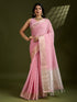 Pink Pure Tissue Zari Checks Silk Tissue Saree Tissue Saree Anant Tex Exports Pvt.Ltd..