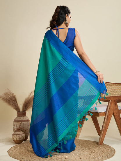 Firozi Pure Soft Bengalori Temple Border Row Silk Saree Row Silk Saree Anant Tex Exports Pvt.Ltd..