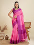 Pink Pure Soft Bengalori Temple Border Row Silk Saree Row Silk Saree Anant Tex Exports Pvt.Ltd..