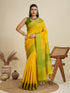 Lemon Yellow Pure Soft Bengalori Temple Border Row Silk Saree Row Silk Saree Anant Tex Exports Pvt.Ltd..