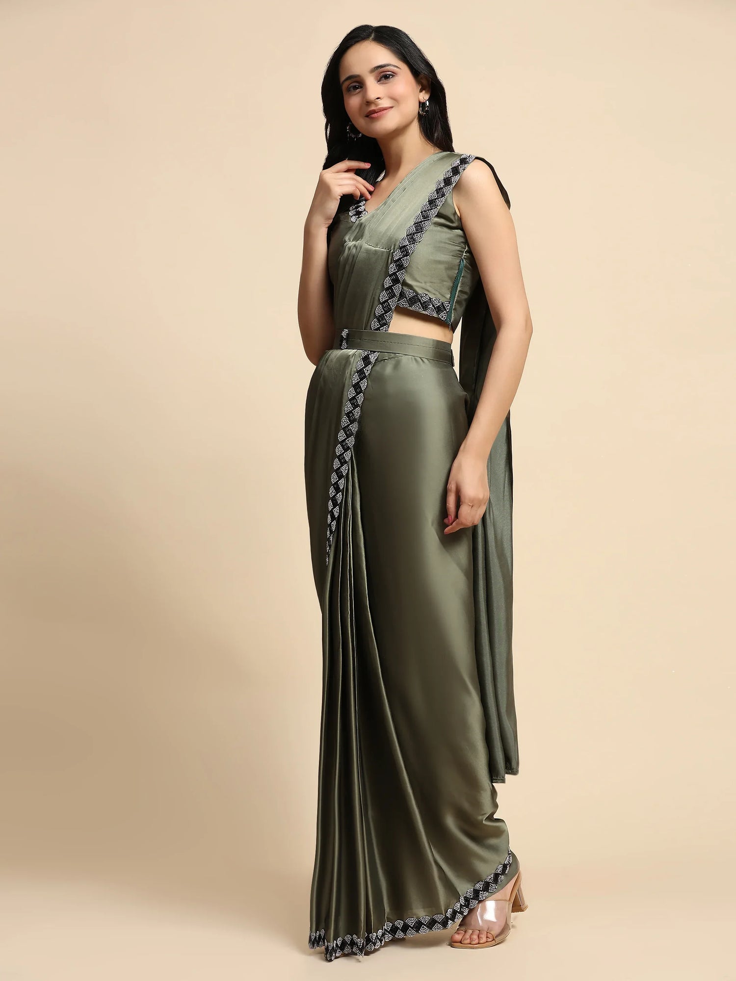 Beautiful Designer Party Wear Ready To Wear One Minute Saree