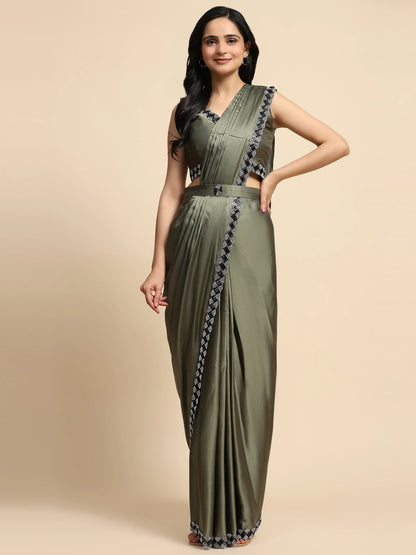 Beautiful Designer Party Wear Ready To Wear One Minute Saree