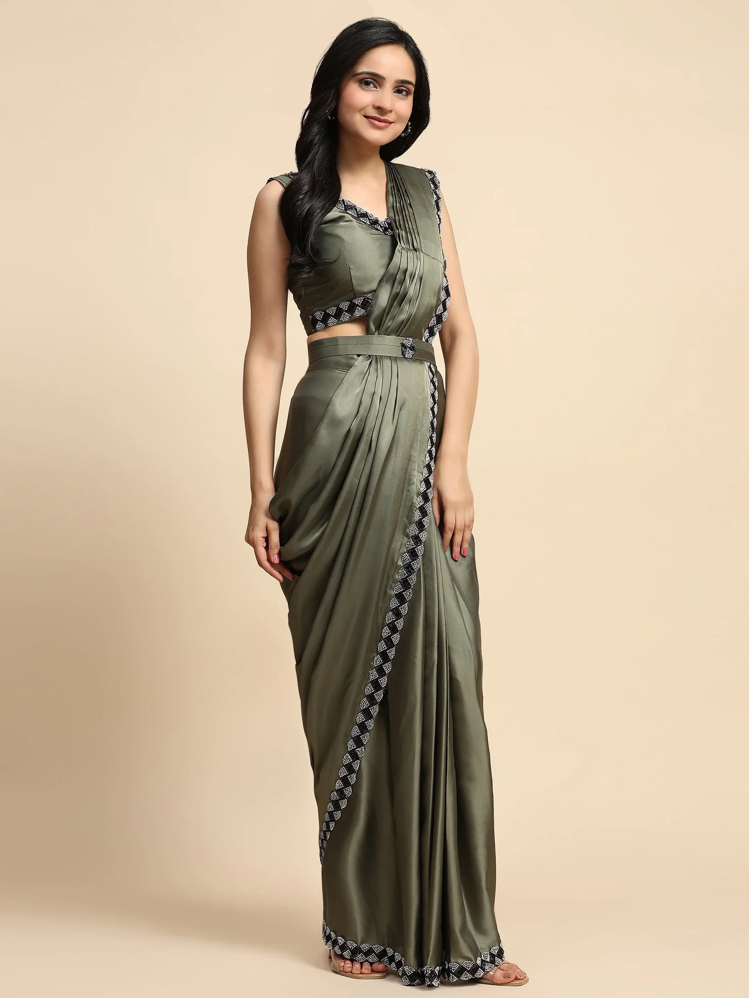 Beautiful Designer Party Wear Ready To Wear One Minute Saree