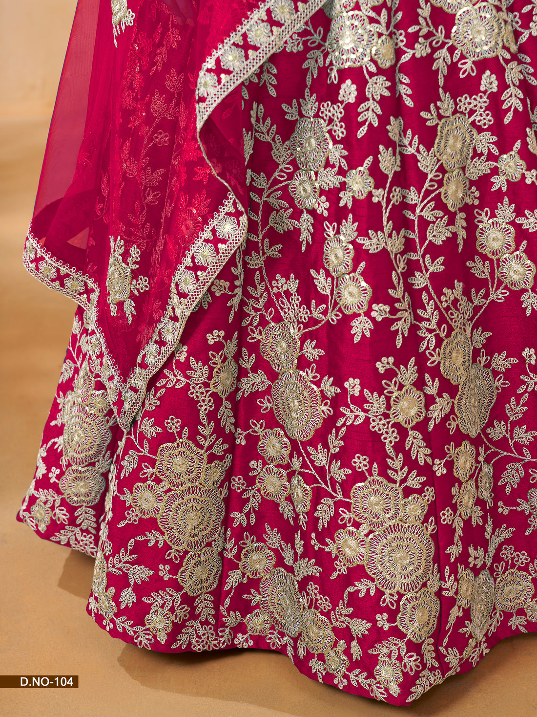 Red Pure Soft Art Silk Heavy Embroidery Work Bridal Lehenga 