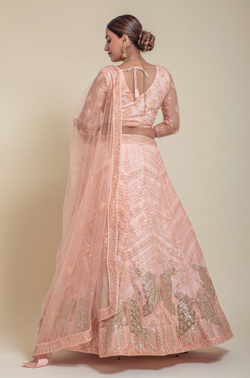 Women's Designer Heavy Double Net Bridal Wedding Lehenga Choli