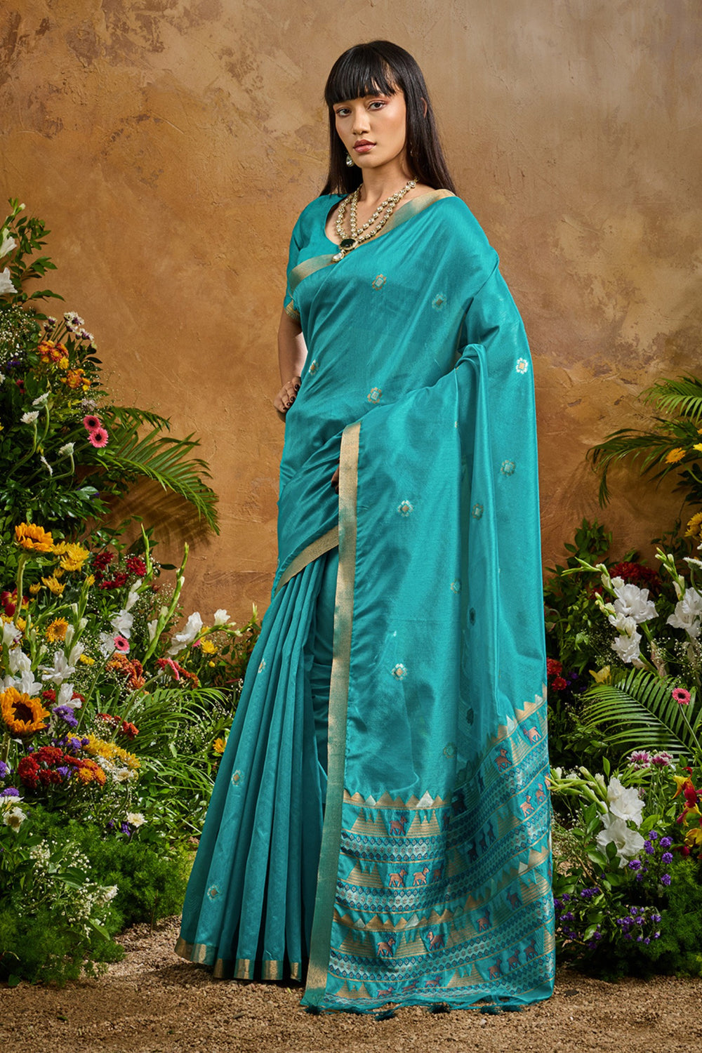 Blue Pure Soft Tussar Handloom Silk Saree 