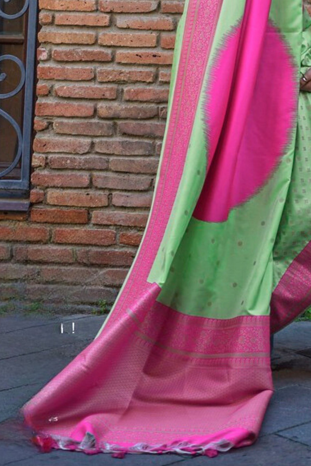 Pista Green Pure Soft Banarasi Handloom Banarasi Saree 