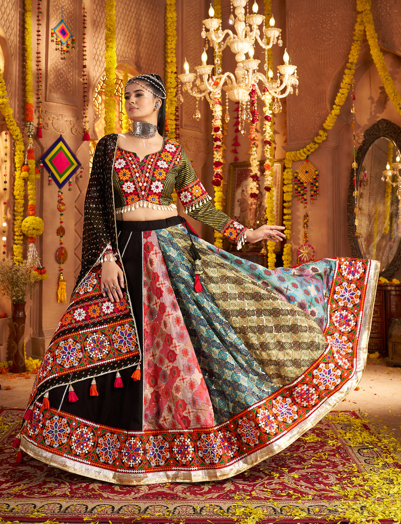 Designer black lehenga choli for festive Indian events