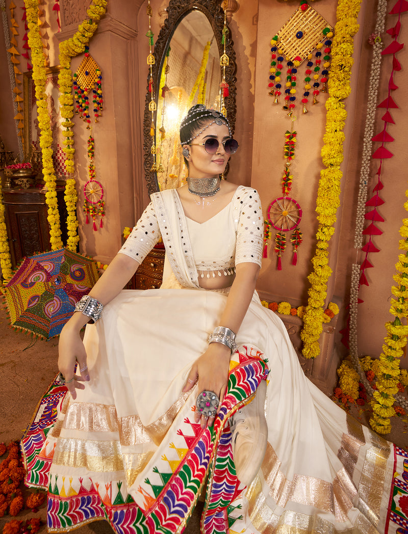 Designer white lehenga choli for Indian wedding and festivals