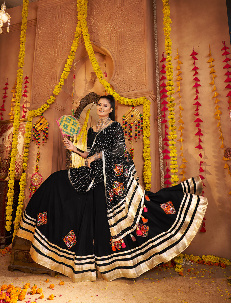 Designer black lehenga choli for Indian festive occasions