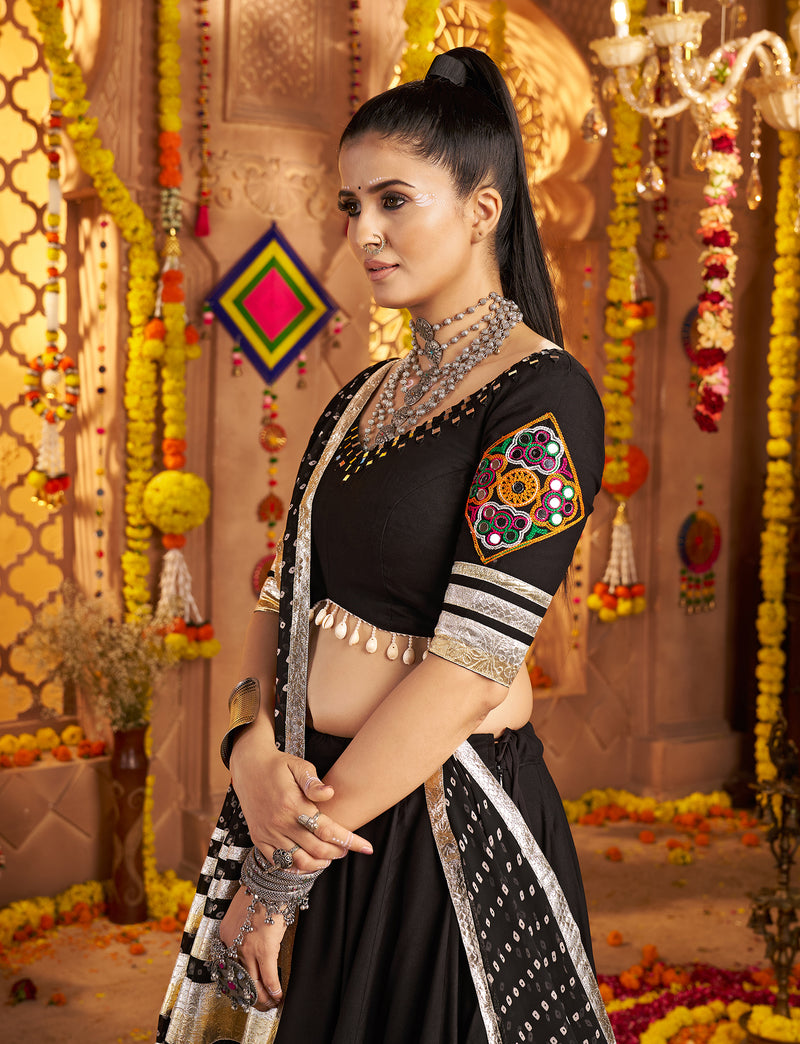 Readymade black chaniya choli for dandiya and wedding events