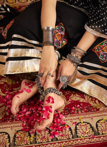 Latest black chaniya choli outfit for cultural celebrations worldwide