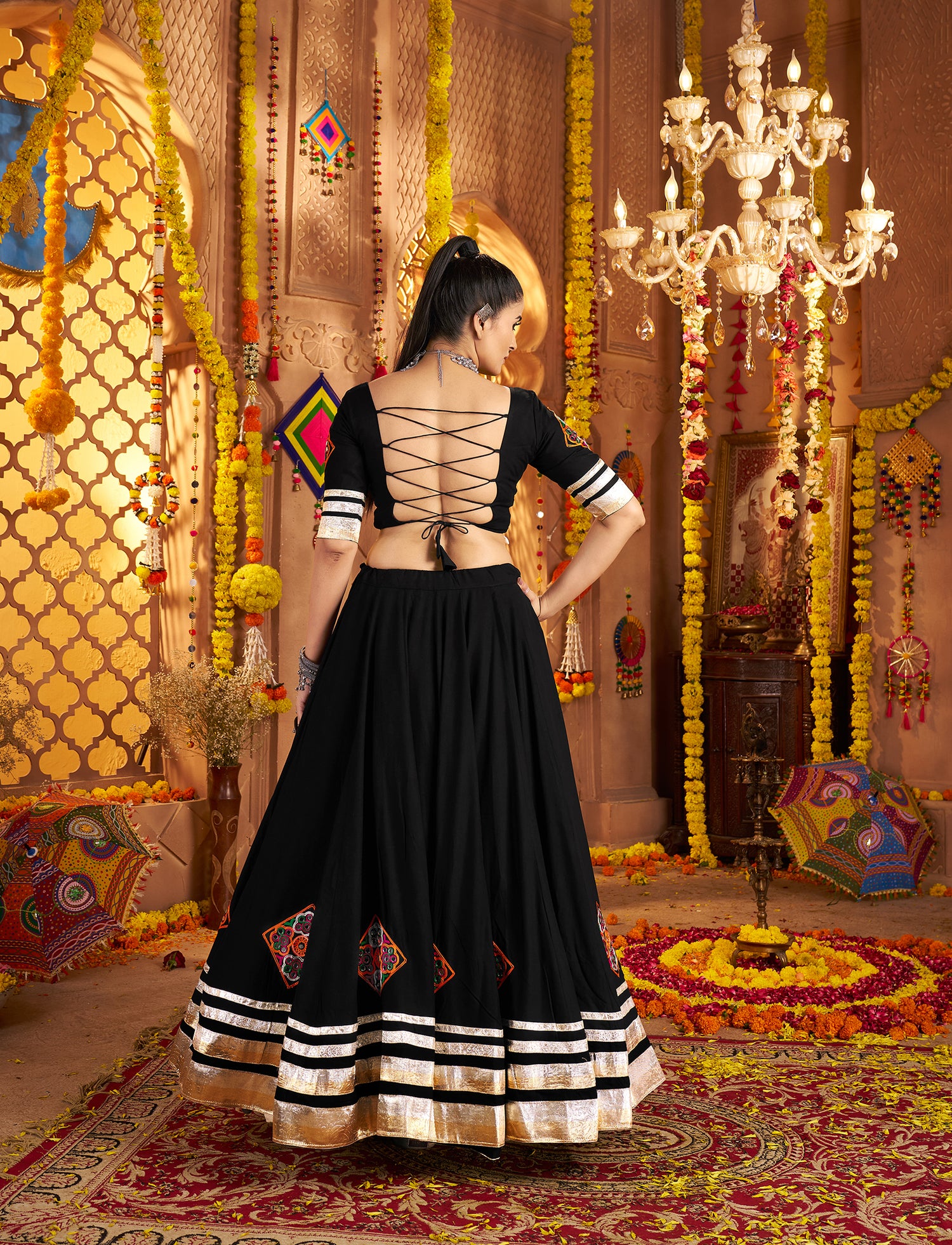 Black navratri chaniya choli for garba 