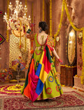 Fancy green chaniya choli set with heavy mirror embroidery