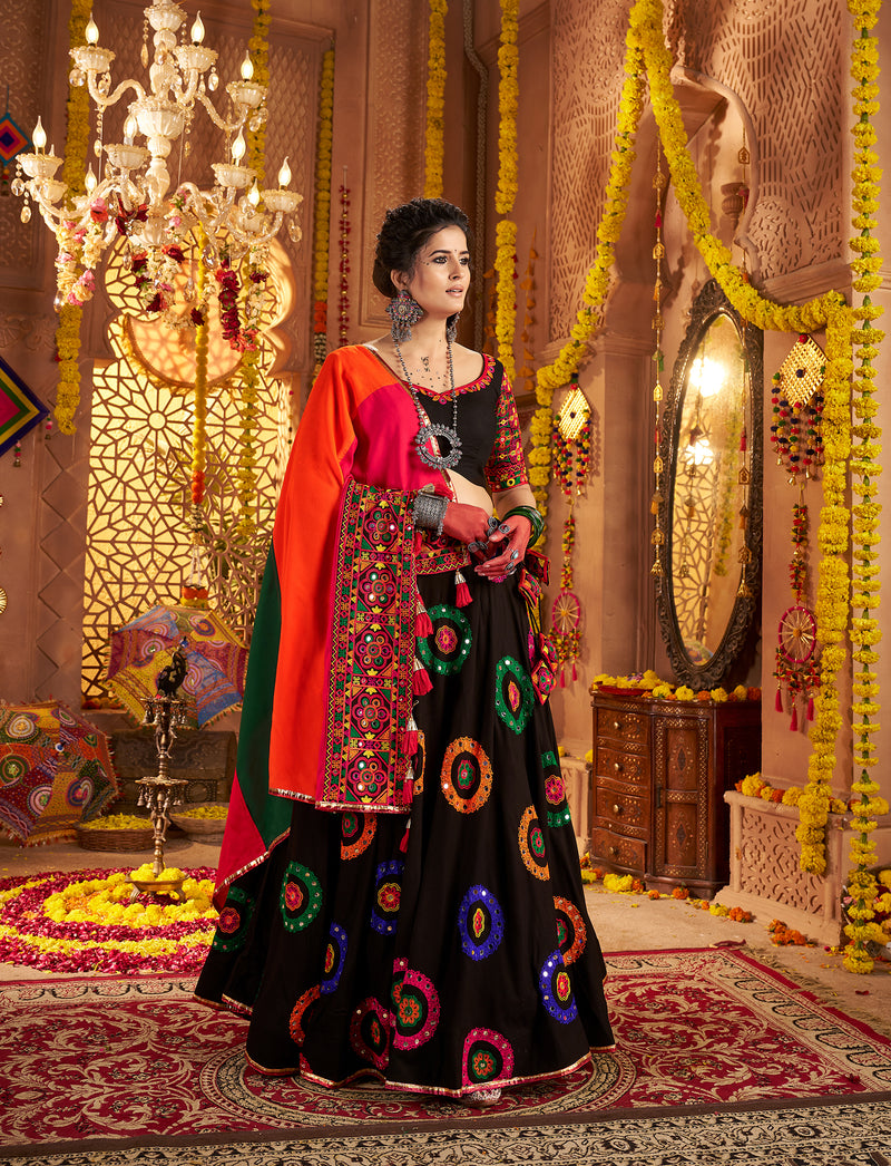 Designer black lehenga choli for women festive wear