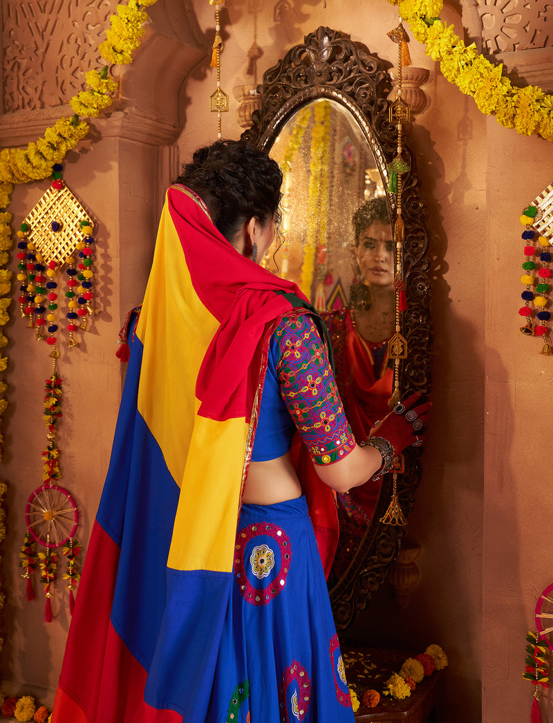 Navy blue chaniya choli for dandiya dance function