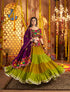 Mustard olive Navratri lehenga set with mirror embroidery