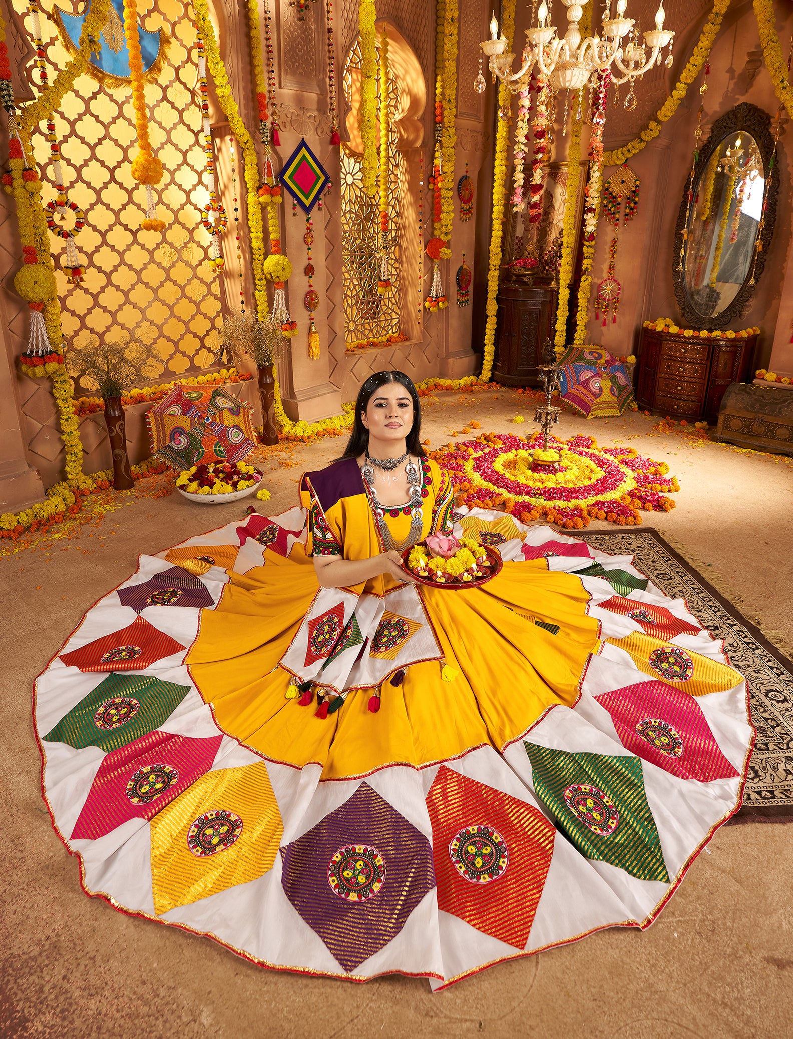 Readymade yellow chaniya choli set for women