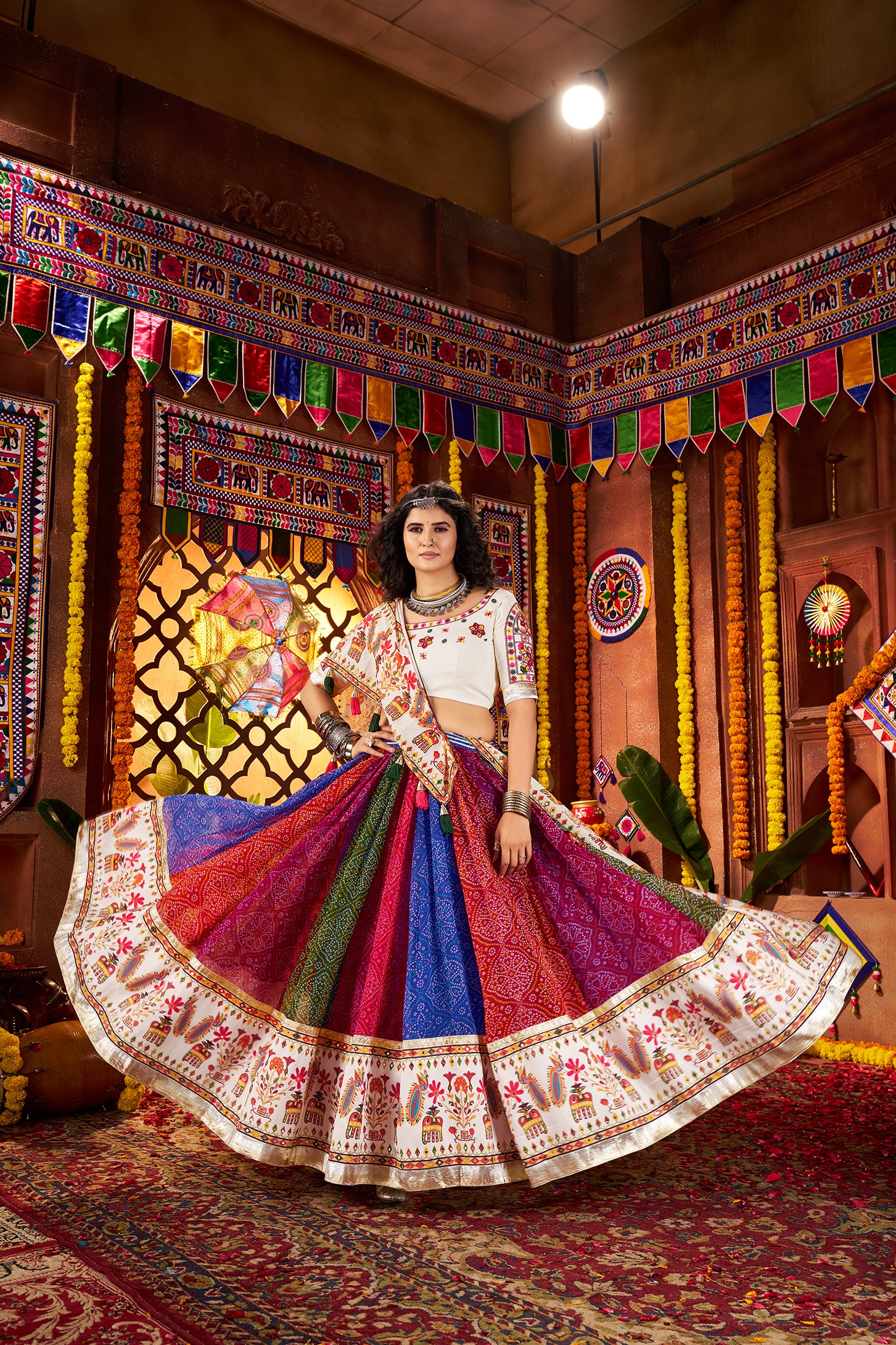 Lightweight Multicolor Cotton Chaniya Choli for Navratri 2025