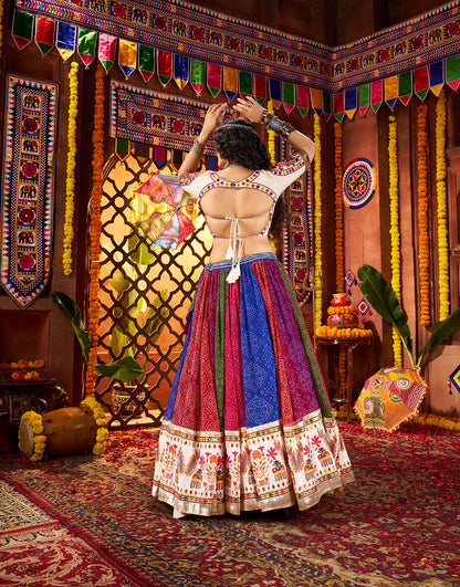 Festive Multicolor Cotton Chaniya Choli Set with Dupatta for Garba