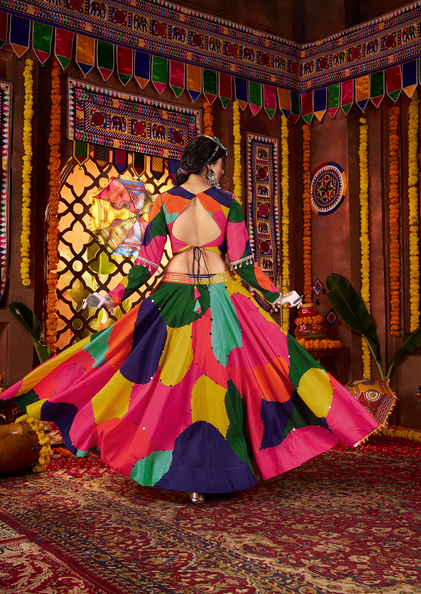 Stylish Cotton Chaniya Choli for Garba Party Outfit Ideas
