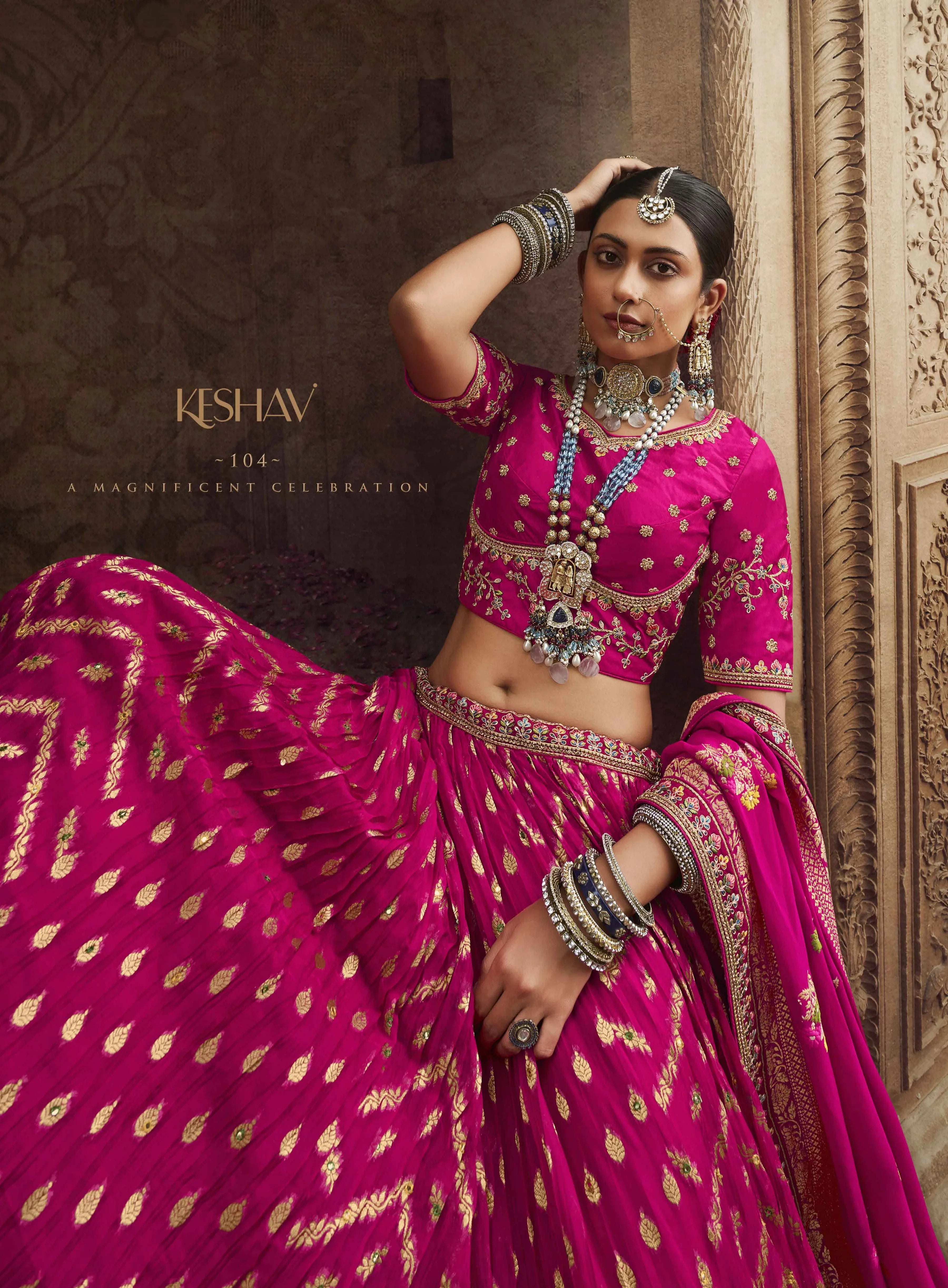 KESHAV VOL -1 BRIDAL WEAR LEHENGA D.NO. 104 - Anant Exports