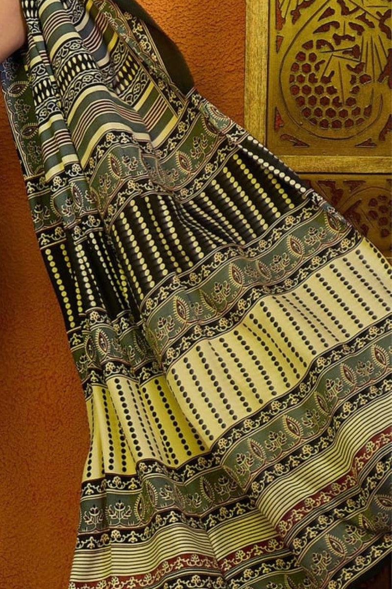 Ajrakh Print Saree