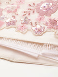 Cream Net Floral Sequins with Heavy Zarkan Embroidery Lehenga Choli & Dupatta