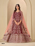 Red Pure Soft 9000 Velvet Heavy Embroidery Work Long Anarkali Gown 