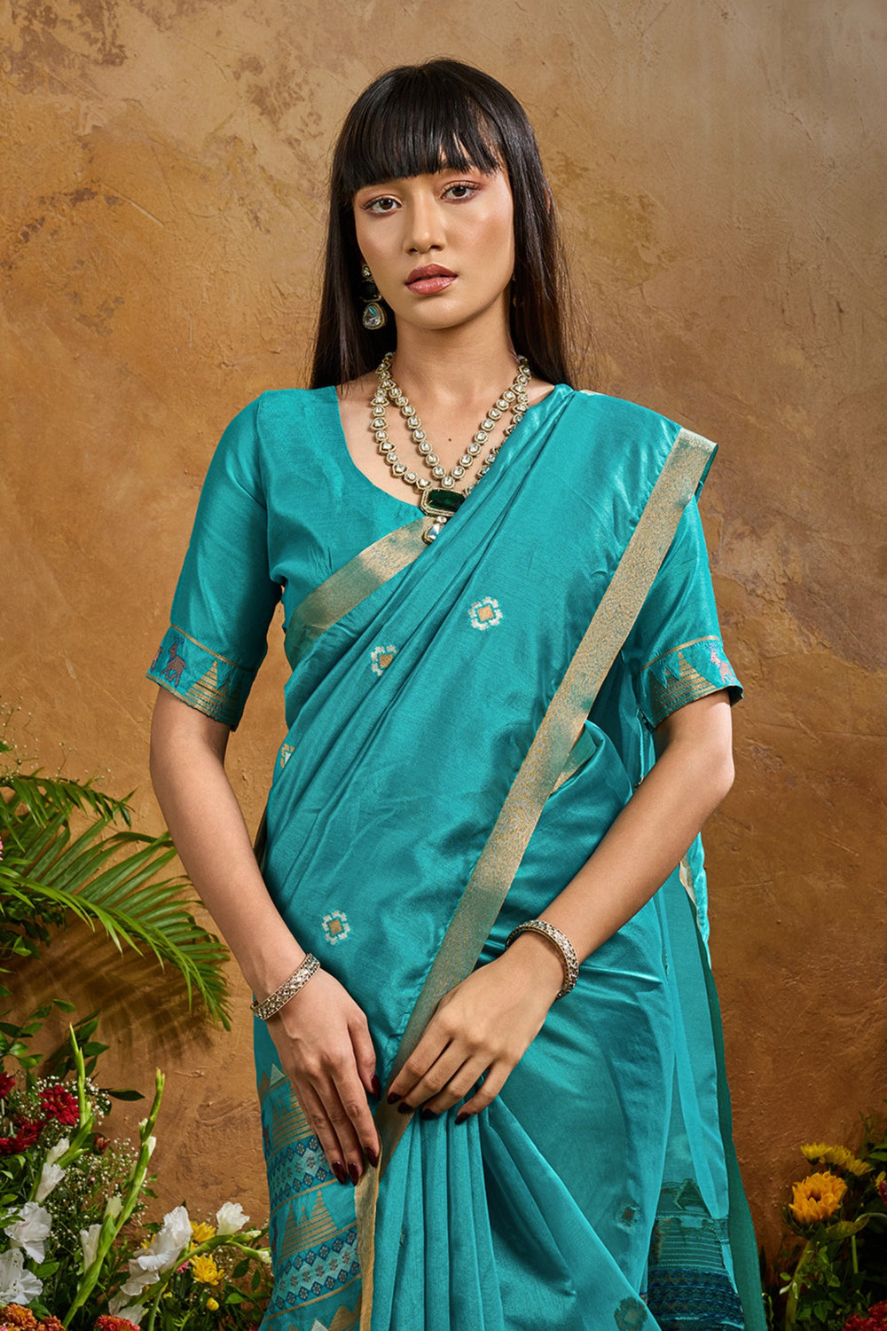 Blue Pure Soft Tussar Handloom Silk Saree 