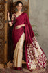 Maroon Kalamkari Printed Satin Silk Saree 