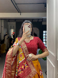 Elegant lehenga choli showcasing intricate design and vibrant colors, perfect for festive occasions.