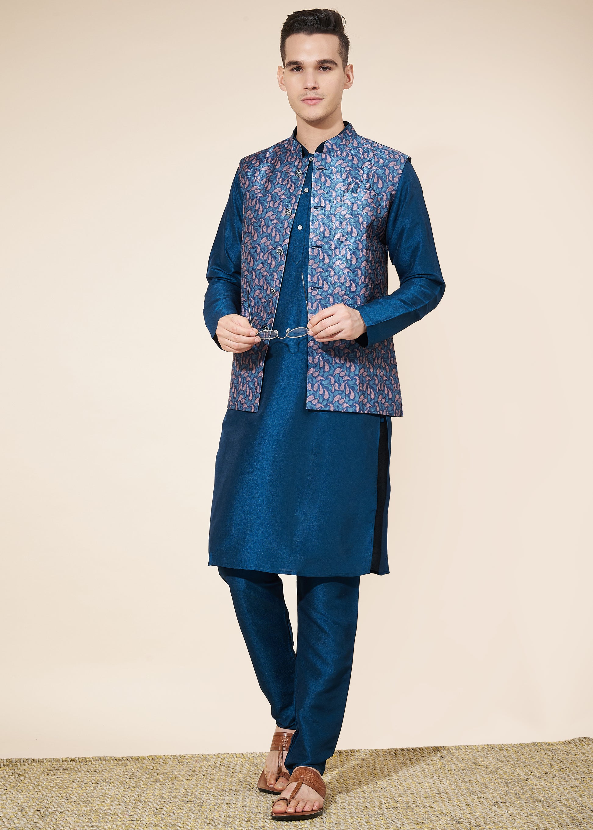 Silk Kurta Modi Coat Wedding Dress Men's Wedding Designer Pure