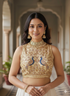 Cream Pure Italian Silk Halter Coller Neck Bridal Blouse Sleevless Blouse Anant Tex Exports Pvt.Ltd..