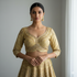 Gold Pure Roman Silk Sabyasachi Style Bridal Blouse Sleevless Blouse Anant Tex Exports Pvt.Ltd..