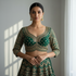 Green Pure Roman Silk Sabyasachi Style Bridal Blouse Sleevless Blouse Anant Tex Exports Pvt.Ltd..