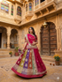 Red Pure Heavy Multi Kali Gold Crush Rajasthani Chaniya Choli 