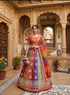 Orange Pure Heavy Multi Kali Gold Crush Rajasthani Chaniya Choli 