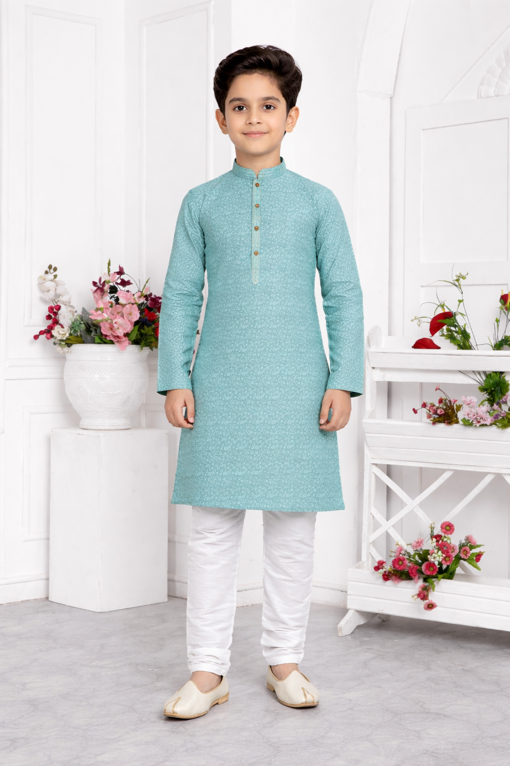 Sky Blue Boys Kurta Pajama Set