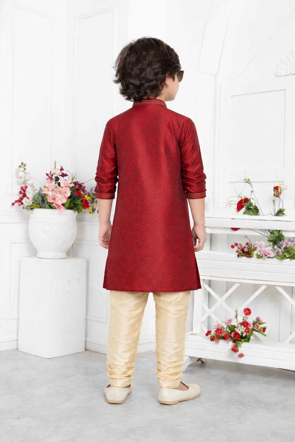 Red Boys Kurta Pajama Set