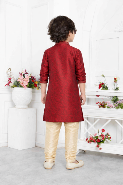 Red Boys Kurta Pajama Set