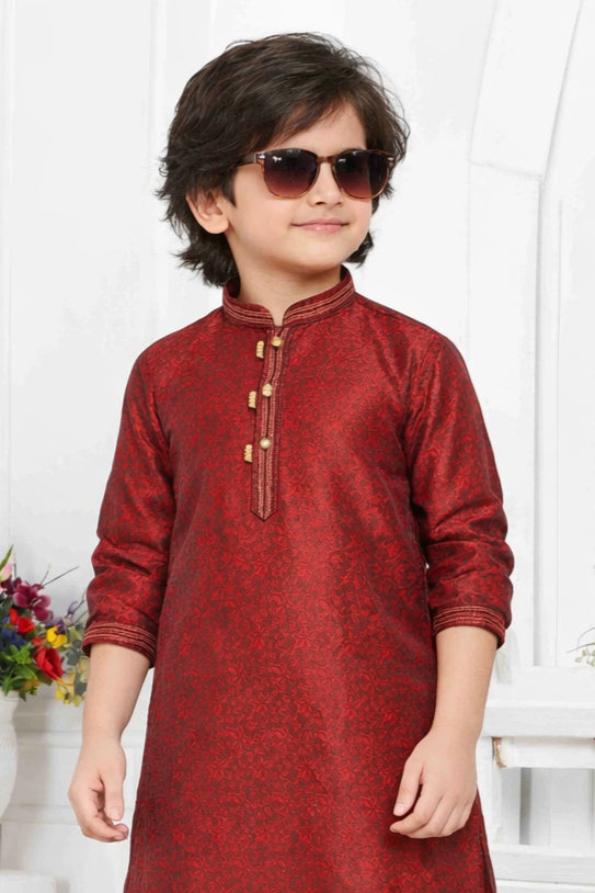 Red Boys Kurta Pajama Set