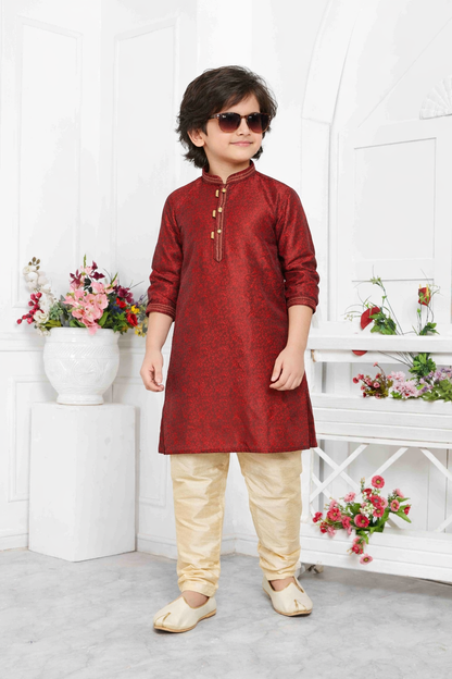 Red Boys Kurta Pajama Set