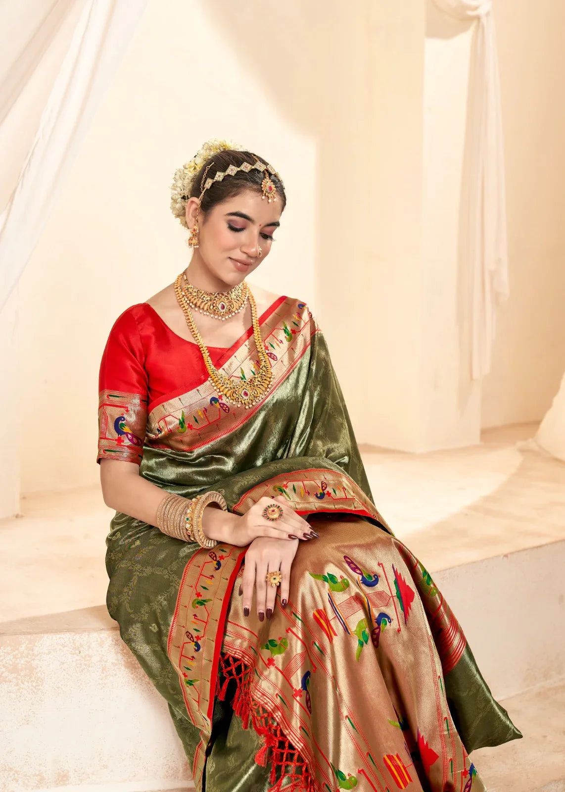 Beautiful Designer Wedding Wear Latest Soft Tissue Silk Saree