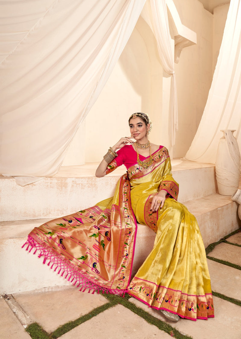 Beautiful Designer Wedding Wear Latest Soft Tissue Silk Saree