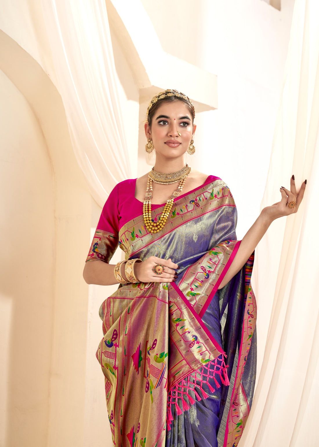 Beautiful Designer Wedding Wear Latest Soft Tissue Silk Saree