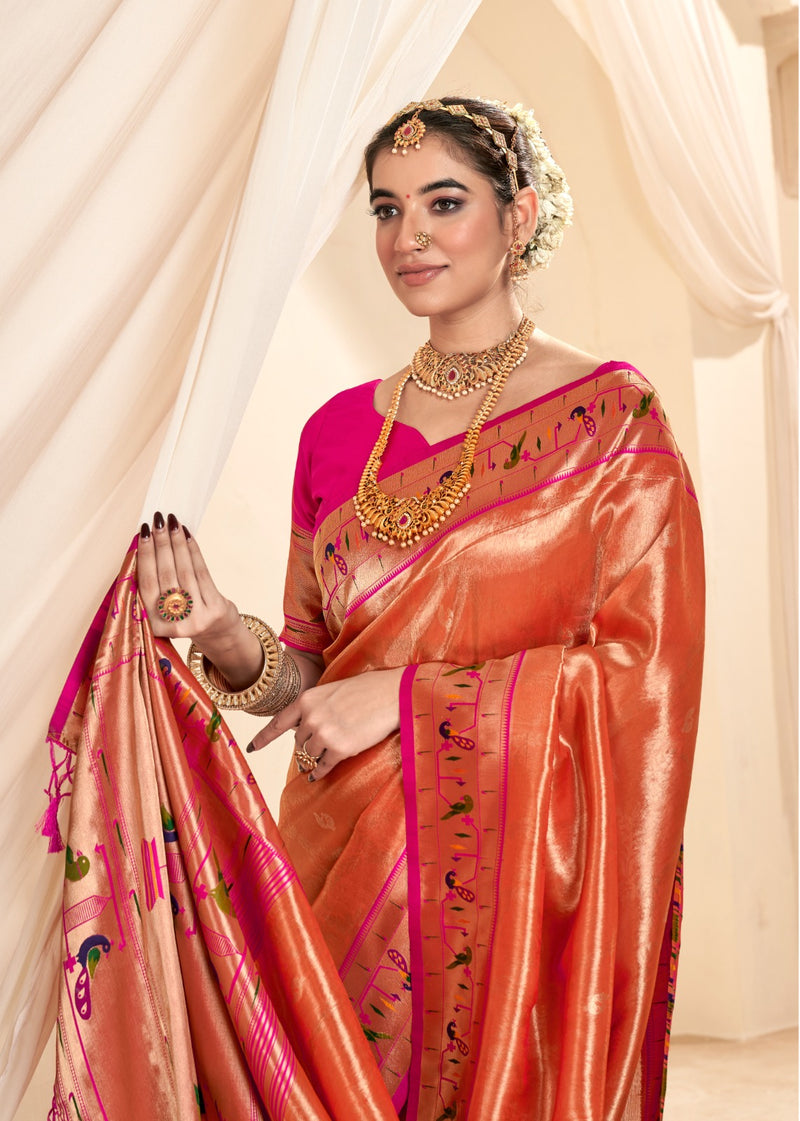 Beautiful Designer Wedding Wear Latest Soft Tissue Silk Saree