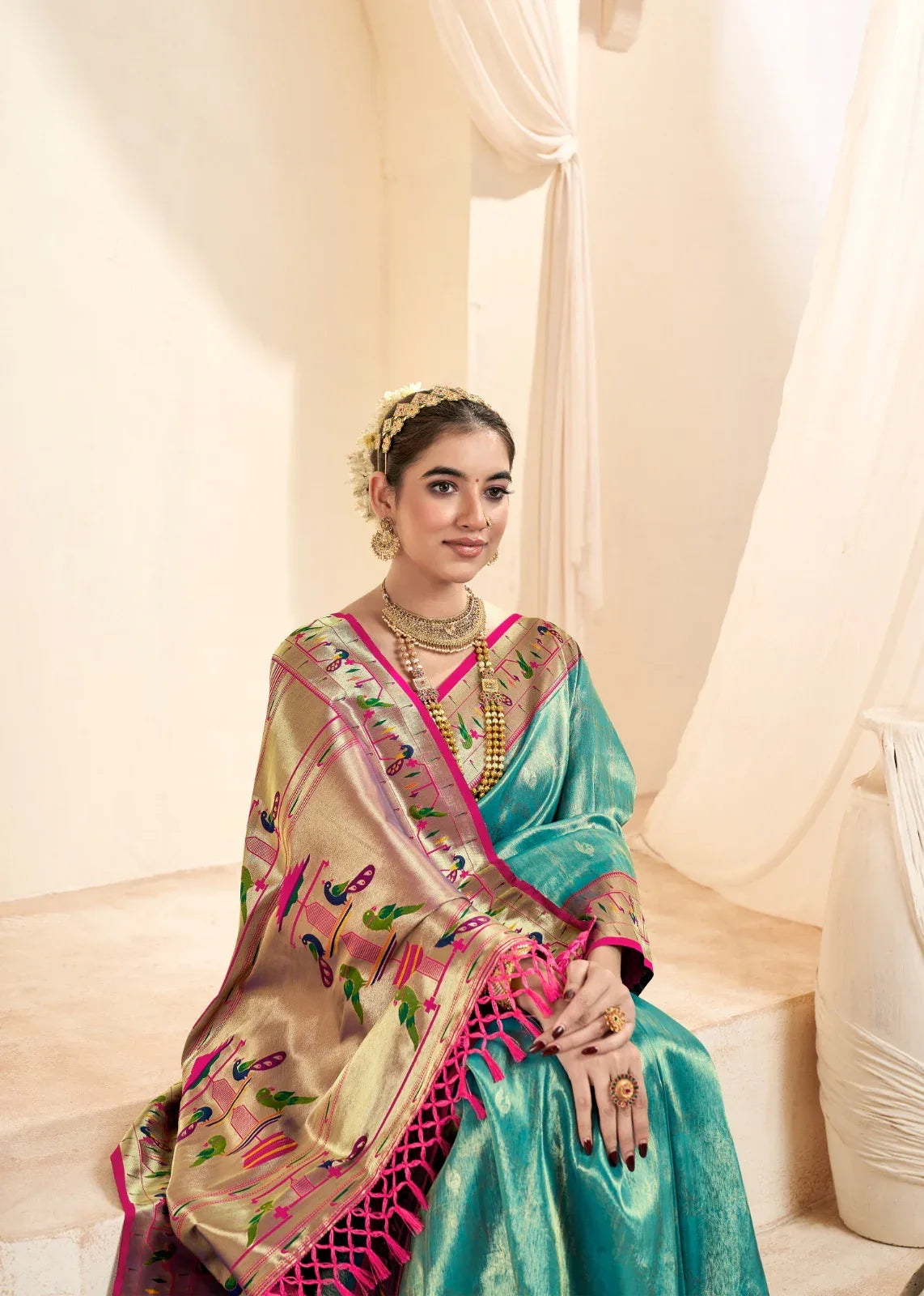 Beautiful Designer Wedding Wear Latest Soft Tissue Silk Saree