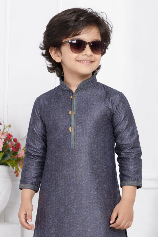 Charcoal Grey Boys Kurta Set